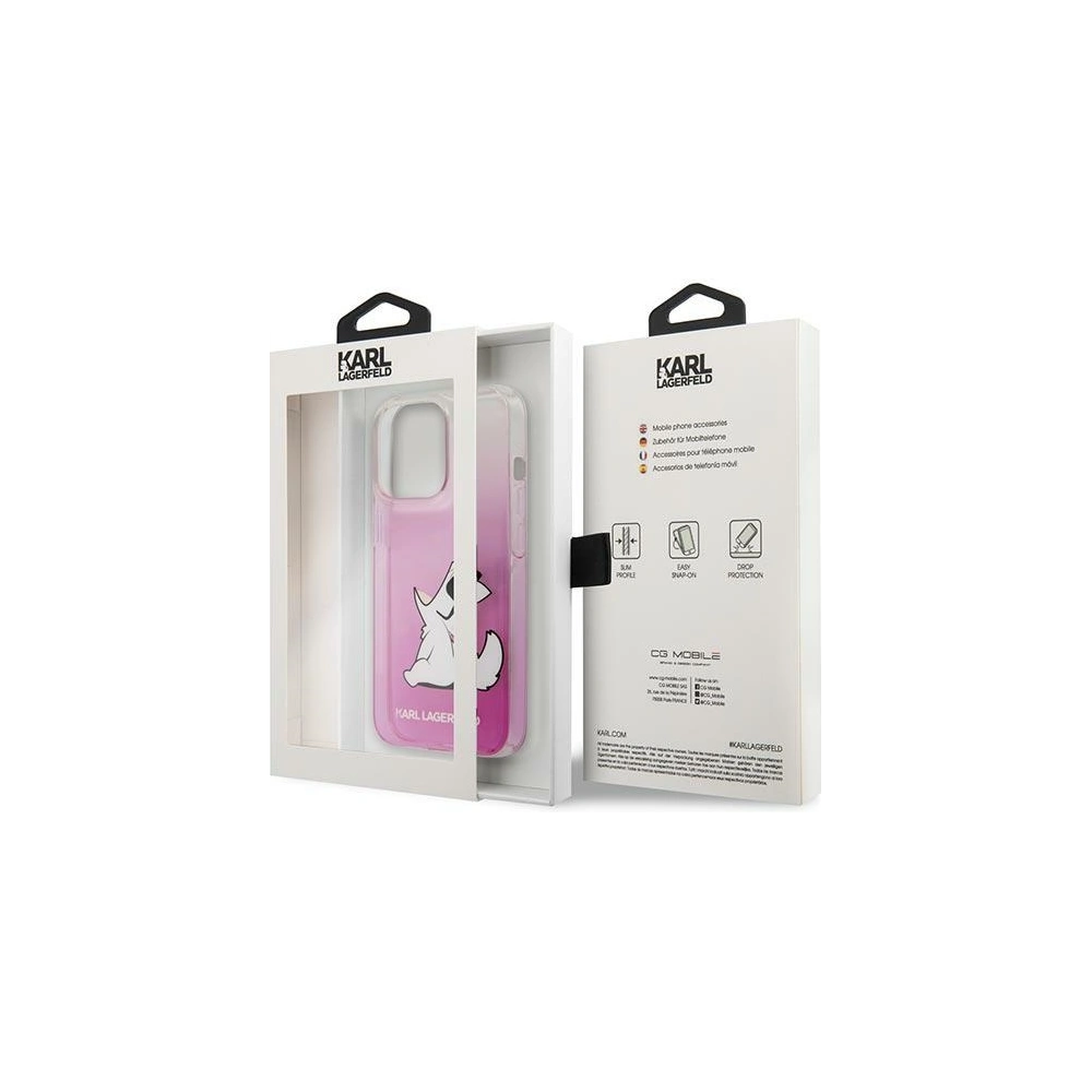 Etui Karl Lagerfeld KLHCP14LCFNRCPI Apple iPhone 14 Pro hardcase różowy/pink Choupette Fun