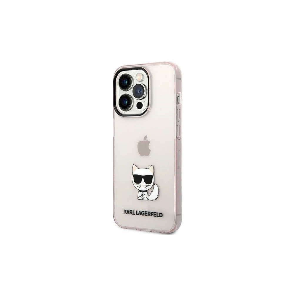 Etui Karl Lagerfeld KLHCP14LCTTRI Apple iPhone 14 Pro hardcase różowy/pink Transparent Choupette Body