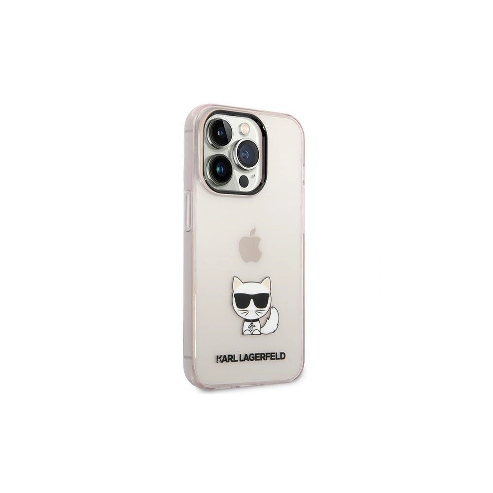 Etui Karl Lagerfeld KLHCP14LCTTRI Apple iPhone 14 Pro hardcase różowy/pink Transparent Choupette Body