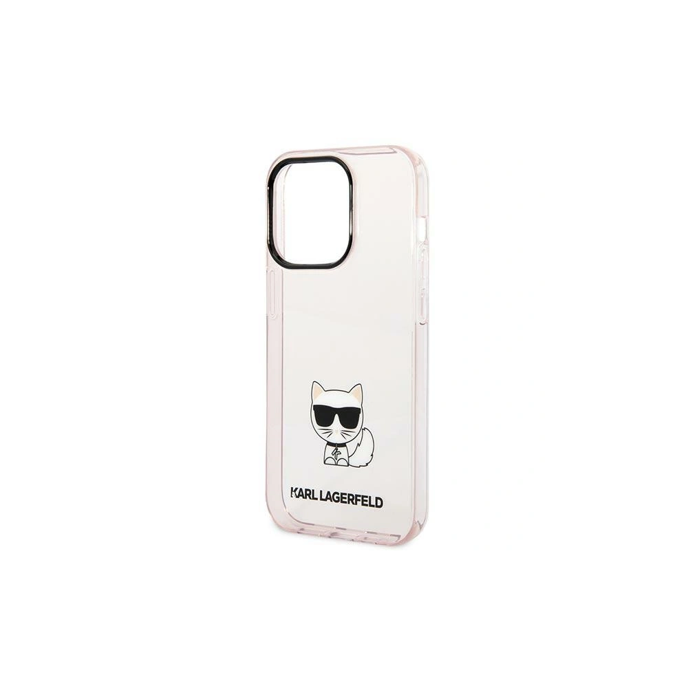 Etui Karl Lagerfeld KLHCP14LCTTRI Apple iPhone 14 Pro hardcase różowy/pink Transparent Choupette Body