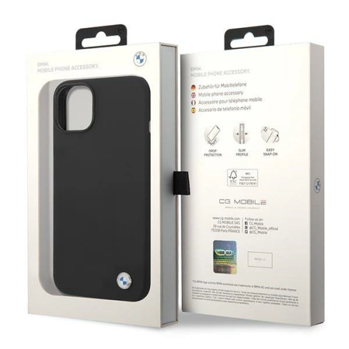 Kup Etui BMW BMHCP14SSILBK Apple iPhone 14 fekete/szürke Szilikon Fém Logó - BMW297 - {ean13} - Sklep Home Screen