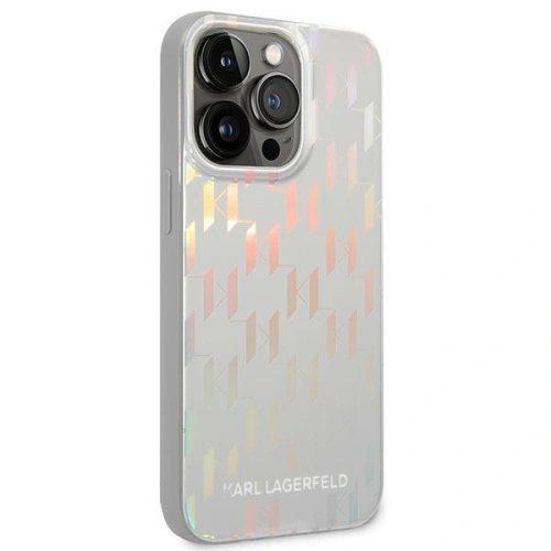 Kup Etui Karl Lagerfeld KLHCP14LLGMMSV3 pentru Apple iPhone 14 Pro hardcase argintiu/silver Monogram Iridescent - KLD1028 - {ean13} - Sklep Home Screen