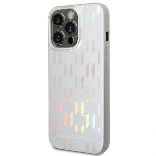 Kup Etui Karl Lagerfeld KLHCP14LLGMMSV3 pentru Apple iPhone 14 Pro hardcase argintiu/silver Monogram Iridescent - KLD1028 - {ean13} - Sklep Home Screen