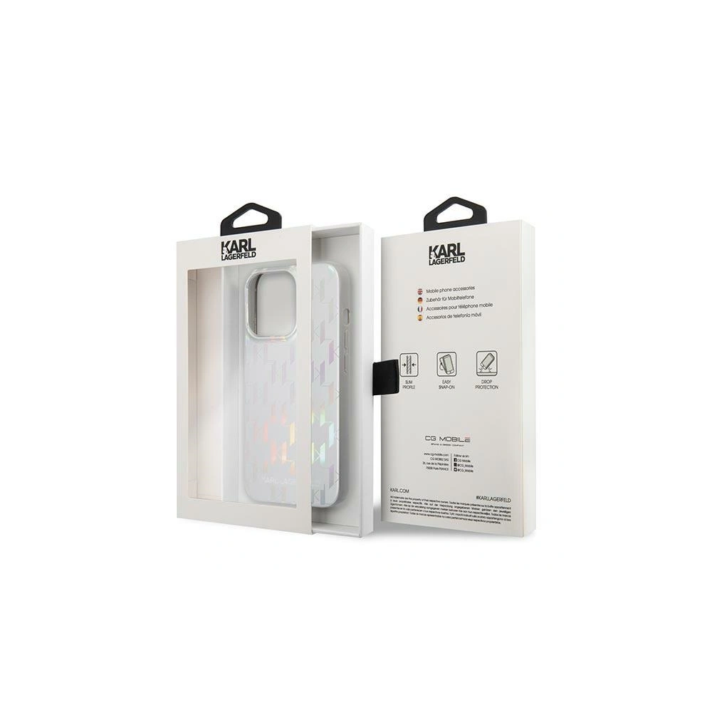 Etui Karl Lagerfeld KLHCP14LLGMMSV3 Apple iPhone 14 Pro hardcase srebrny/silver Monogram Iridescent