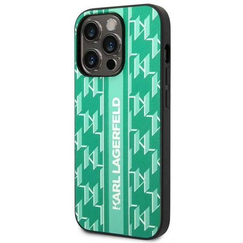 Kup Etui Karl Lagerfeld KLHCP14LPGKLSKN Apple iPhone 14 Pro hardcase zelený/green Monogram Stripe - KLD1029 - {ean13} - Sklep Home Screen