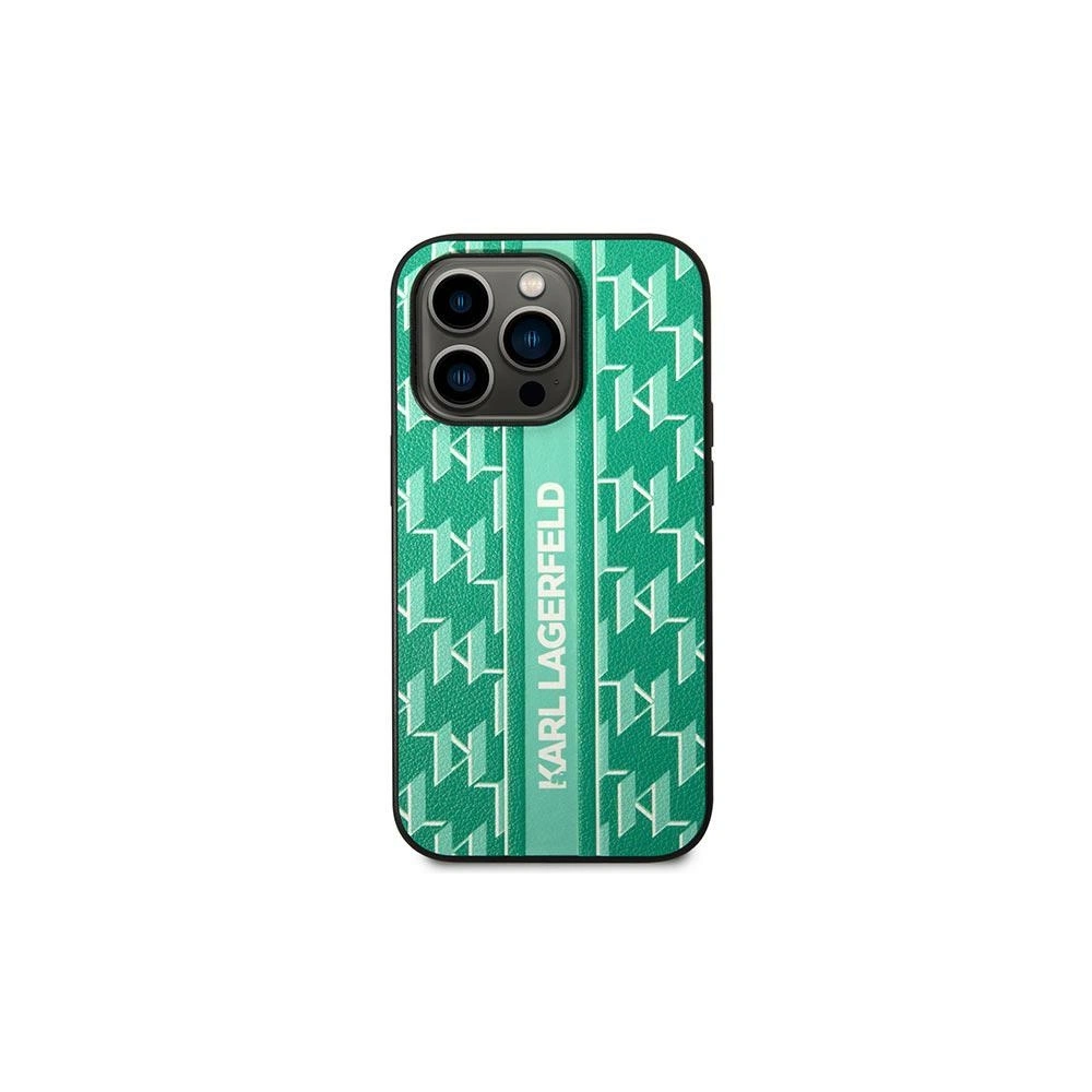 Etui Karl Lagerfeld KLHCP14LPGKLSKN Apple iPhone 14 Pro hardcase zielony/green Monogram Stripe
