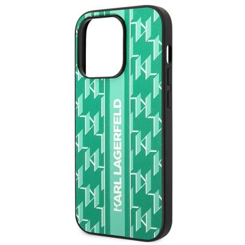 Kup Etui Karl Lagerfeld KLHCP14LPGKLSKN Apple iPhone 14 Pro Hardcase grün/green Monogram Stripe - KLD1029 - {ean13} - Sklep Home Screen