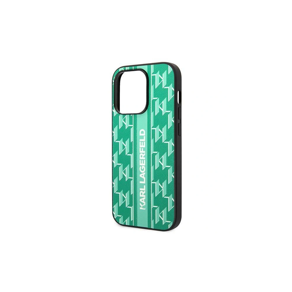 Etui Karl Lagerfeld KLHCP14LPGKLSKN Apple iPhone 14 Pro hardcase zielony/green Monogram Stripe