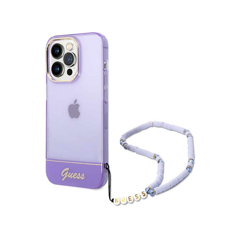 Kup Etui Guess GUHCP14LHGCOHU Apple iPhone 14 Pro fioletowy/purple hardcase Translucent Pearl Strap - 3666339064228 - GUE1964 - Homescreen.pl