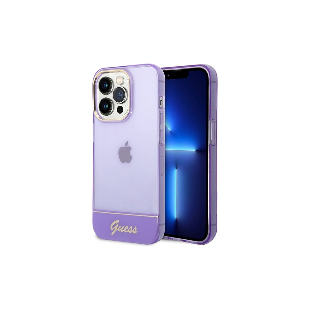 Etui Guess GUHCP14LHGCOU Apple iPhone 14 Pro fioletowy/purple hardcase Translucent