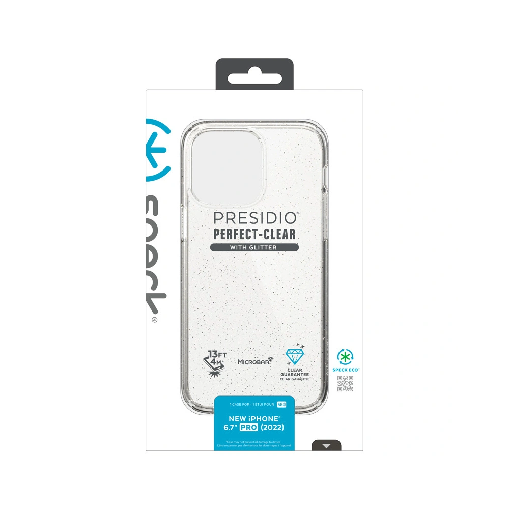 Etui Speck Presidio Perfect-Clear Glitter MICROBAN Apple iPhone 14 Pro Max (Clear / Gold Glitter)