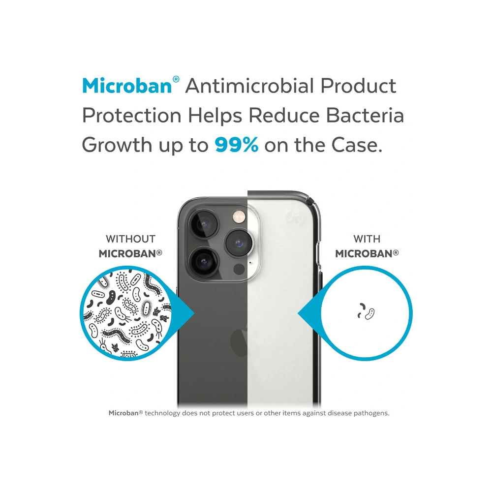 Etui Speck Presidio Perfect-Clear Impact Geometry MICROBAN Apple iPhone 14 Pro Max (Clear / Black)