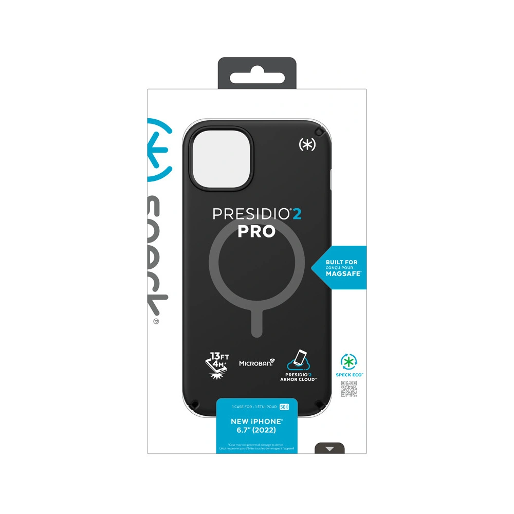 Etui Speck Presidio2 Pro MagSafe MICROBAN Apple iPhone 14 Plus / 15 Plus (Black / Black / White)
