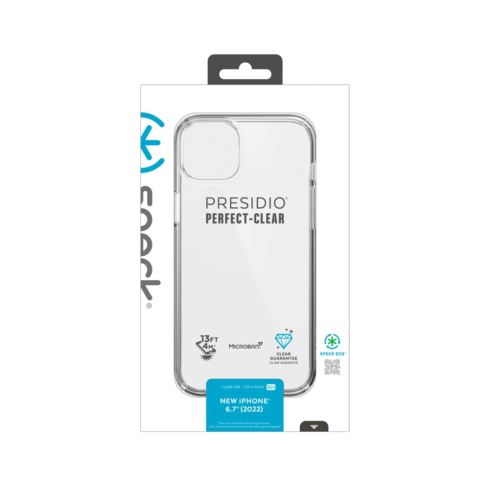Etui Speck Presidio Perfect-Clear MICROBAN Apple iPhone 14 Plus / 15 Plus (Clear)