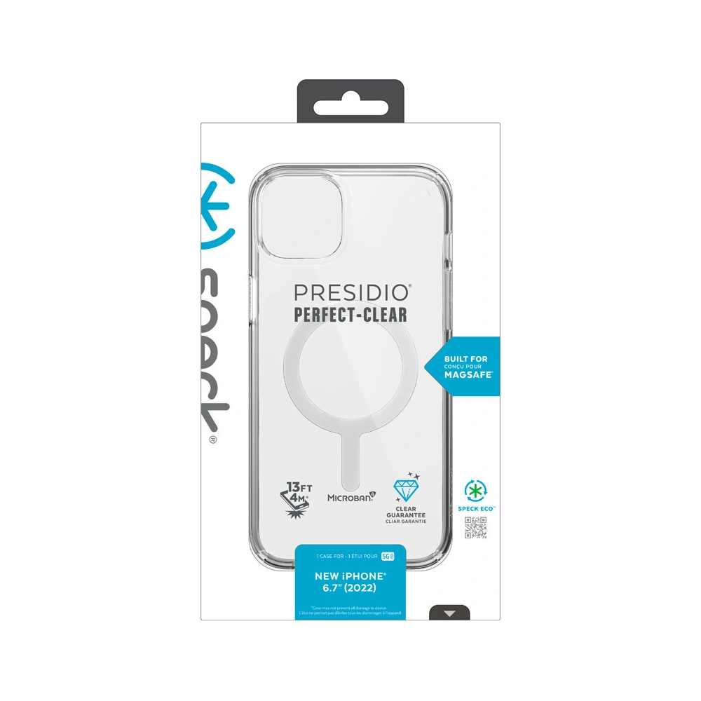 Etui Speck Presidio Perfect-Clear MagSafe MICROBAN Apple iPhone 14 Plus / 15 Plus (Clear)