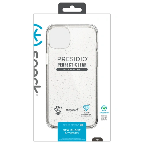 Kup Etui Speck Presidio Perfect-Clear Glitter MICROBAN Apple iPhone 14 Plus / 15 Plus (Čirý / Zlatý třpyt) - SPK390 - {ean13} - Sklep Home Screen