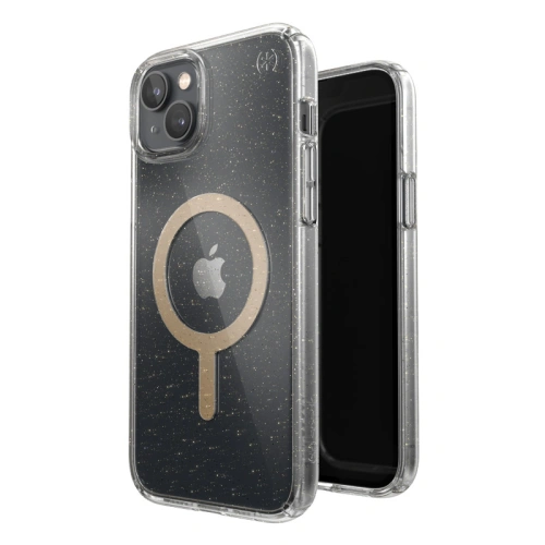 Kup Etui Speck Presidio Perfect-Clear Glitter MagSafe MICROBAN Apple iPhone 14 Plus / 15 Plus (Čiré / Zlaté třpytky) - SPK391 - {ean13} - Sklep Home Screen