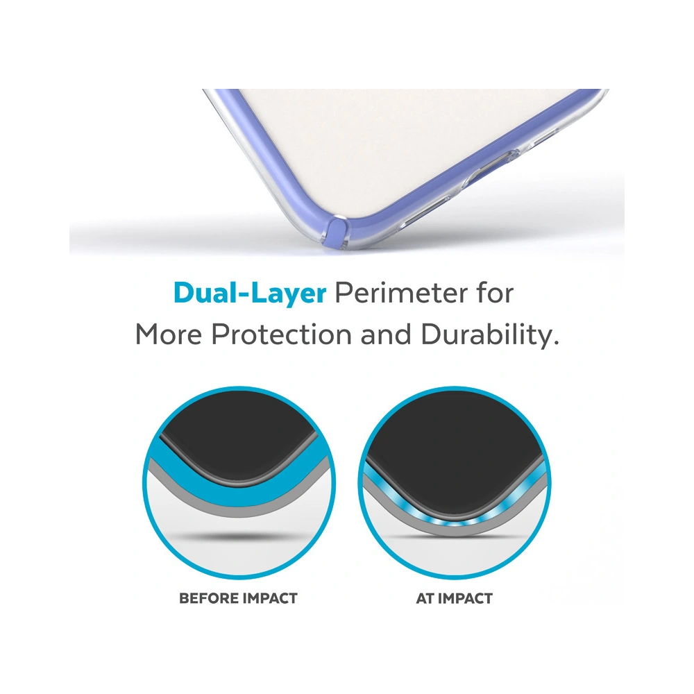 Etui Speck Presidio Perfect-Clear Impact Geometry MICROBAN Apple iPhone 14 Plus / 15 Plus (Clear / Grounded Purple)