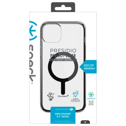 Kup Case Speck Presidio Perfect-Clear Impact Geometry MagSafe MICROBAN Apple iPhone 14 Plus / 15 Plus (Klar / Schwarz) - SPK396 - {ean13} - Sklep Home Screen