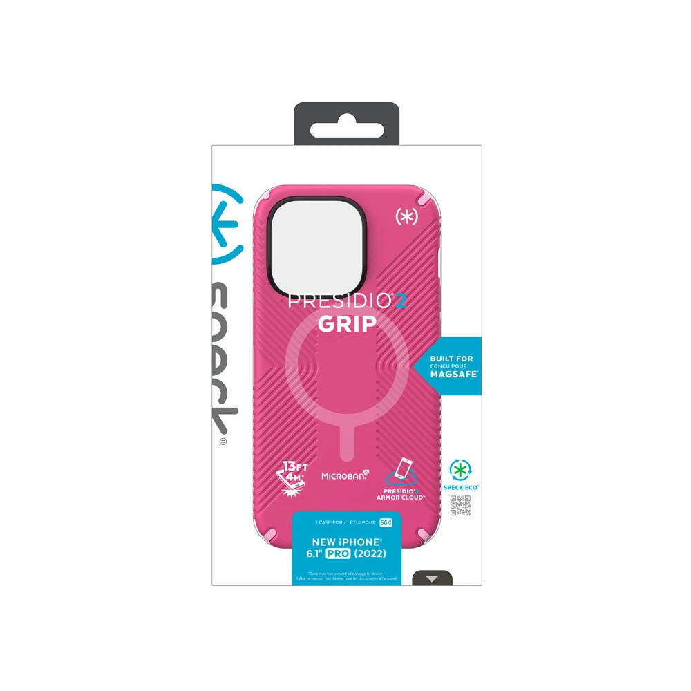 Etui Speck Presidio2 Grip MagSafe MICROBAN Apple iPhone 14 Pro (Digitalpink / Blossompink / White)