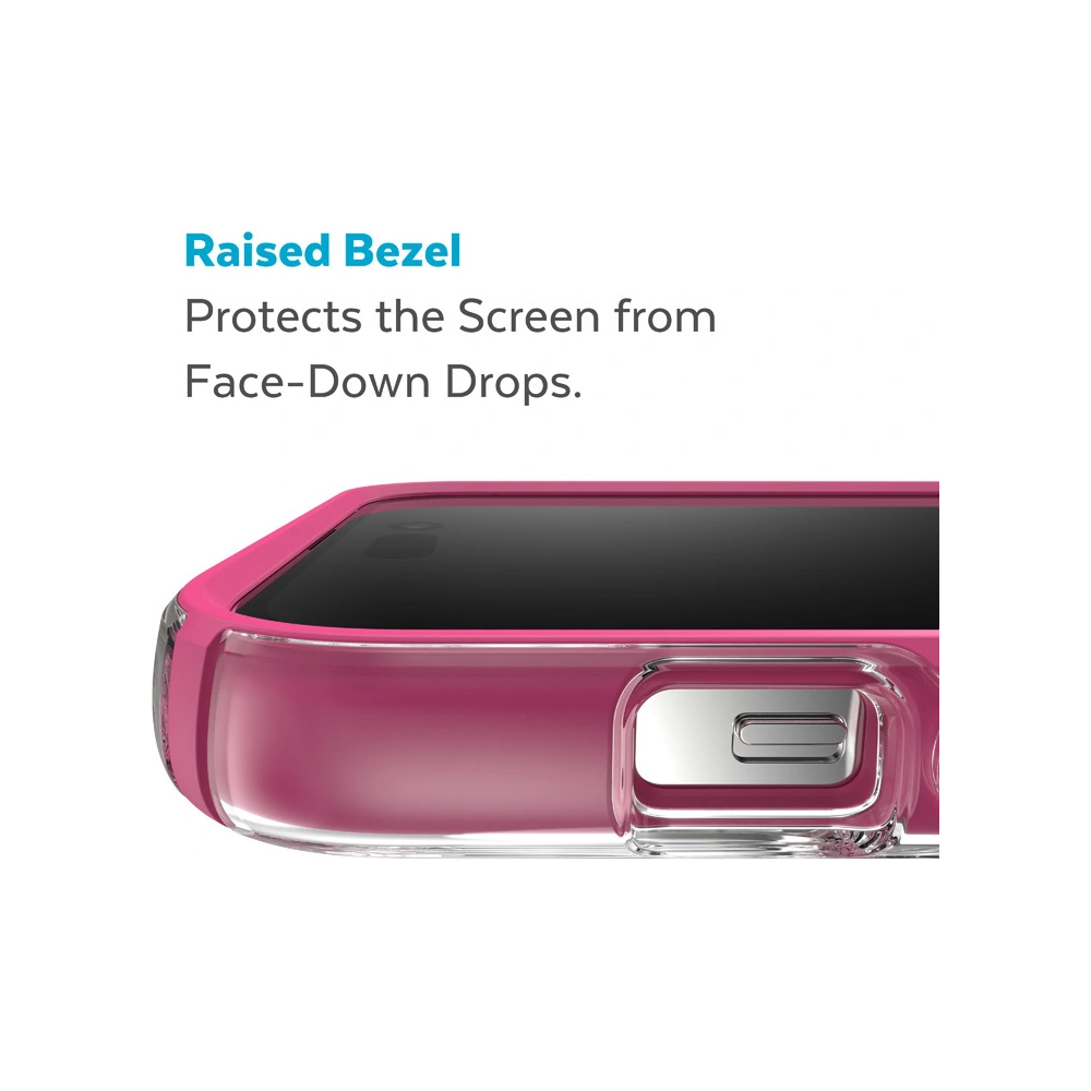 Etui Speck Presidio Perfect-Clear Impact Geometry MagSafe MICROBAN Apple iPhone 14 Pro (Clear / Digital Pink)