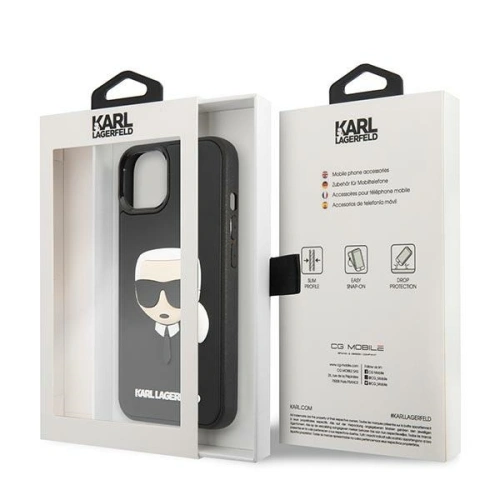 Kup Case Karl Lagerfeld KLHCP14MKH3DBK Apple iPhone 14 Plus / 15 Plus schwarz/hardcase 3D Gummi Karls Kopf - KLD1038 - {ean13} - Sklep Home Screen