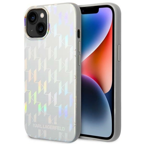 Kup Etui Karl Lagerfeld KLHCP14MLGMMSV3 Apple iPhone 14 Plus / 15 Plus hardcase srebrny/silver Monogram Iridescent - KLD1039 - {ean13} - Sklep Home Screen