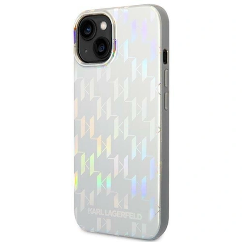 Kup Etui Karl Lagerfeld KLHCP14MLGMMSV3 Apple iPhone 14 Plus / 15 Plus hardcase srebrny/silver Monogram Iridescent - KLD1039 - {ean13} - Sklep Home Screen