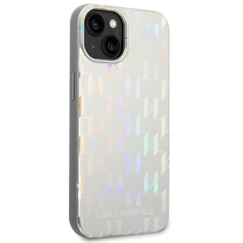 Kup Etui Karl Lagerfeld KLHCP14MLGMMSV3 Apple iPhone 14 Plus / 15 Plus hardcase srebrny/silver Monogram Iridescent - KLD1039 - {ean13} - Sklep Home Screen