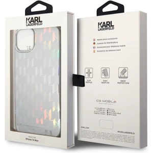 Etui Karl Lagerfeld KLHCP14MLGMMSV3 Apple iPhone 14 Plus / 15 Plus hardcase srebrny/silver Monogram Iridescent