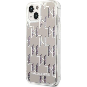 Case Karl Lagerfeld KLHCP14MLMNMS Apple iPhone 14 Plus / 15 Plus Hardcase silber/silver Liquid Glitter Monogram