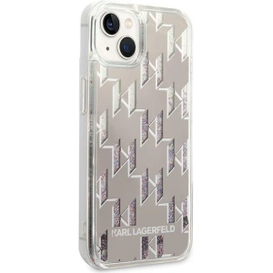 Karl Lagerfeld KLHCP14MLMNMS Apple iPhone 14 Plus / 15 Plus hardcase silver Liquid Glitter Monogram