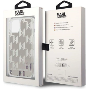 Case Karl Lagerfeld KLHCP14MLMNMS Apple iPhone 14 Plus / 15 Plus Hardcase silber/silver Liquid Glitter Monogram