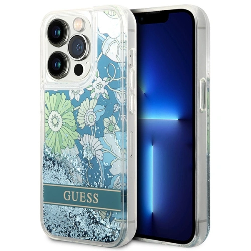 Kup Case Guess GUHCP14LLFLSN Apple iPhone 14 Pro grün/hardcase Flower Liquid Glitter - GUE1976 - {ean13} - Sklep Home Screen