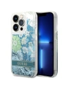 Case Guess GUHCP14LLFLSN Apple iPhone 14 Pro grün/hardcase Flower Liquid Glitter