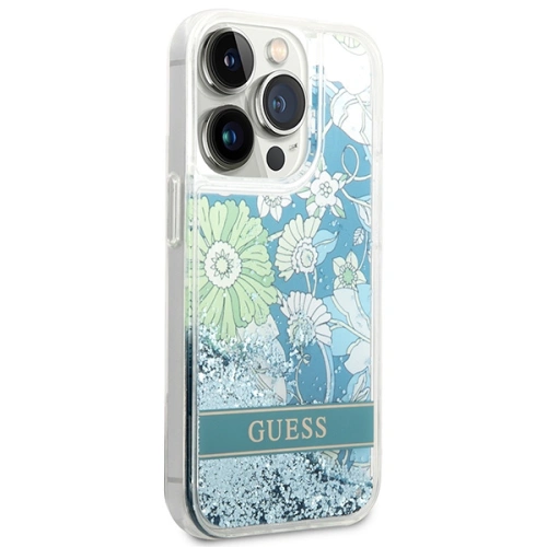 Kup Case Guess GUHCP14LLFLSN Apple iPhone 14 Pro grün/hardcase Flower Liquid Glitter - GUE1976 - {ean13} - Sklep Home Screen