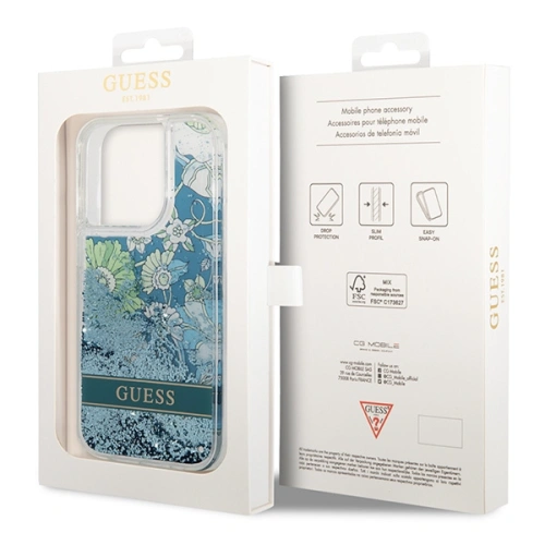 Kup Case Guess GUHCP14LLFLSN Apple iPhone 14 Pro grün/hardcase Flower Liquid Glitter - GUE1976 - {ean13} - Sklep Home Screen