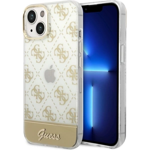 Etui Guess GUHCP14MHG4MHG Apple iPhone 14 Plus / 15 Plus złoty/gold hardcase 4G Pattern Script