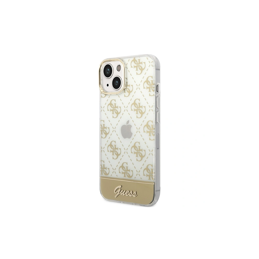 Etui Guess GUHCP14MHG4MHG Apple iPhone 14 Plus / 15 Plus złoty/gold hardcase 4G Pattern Script