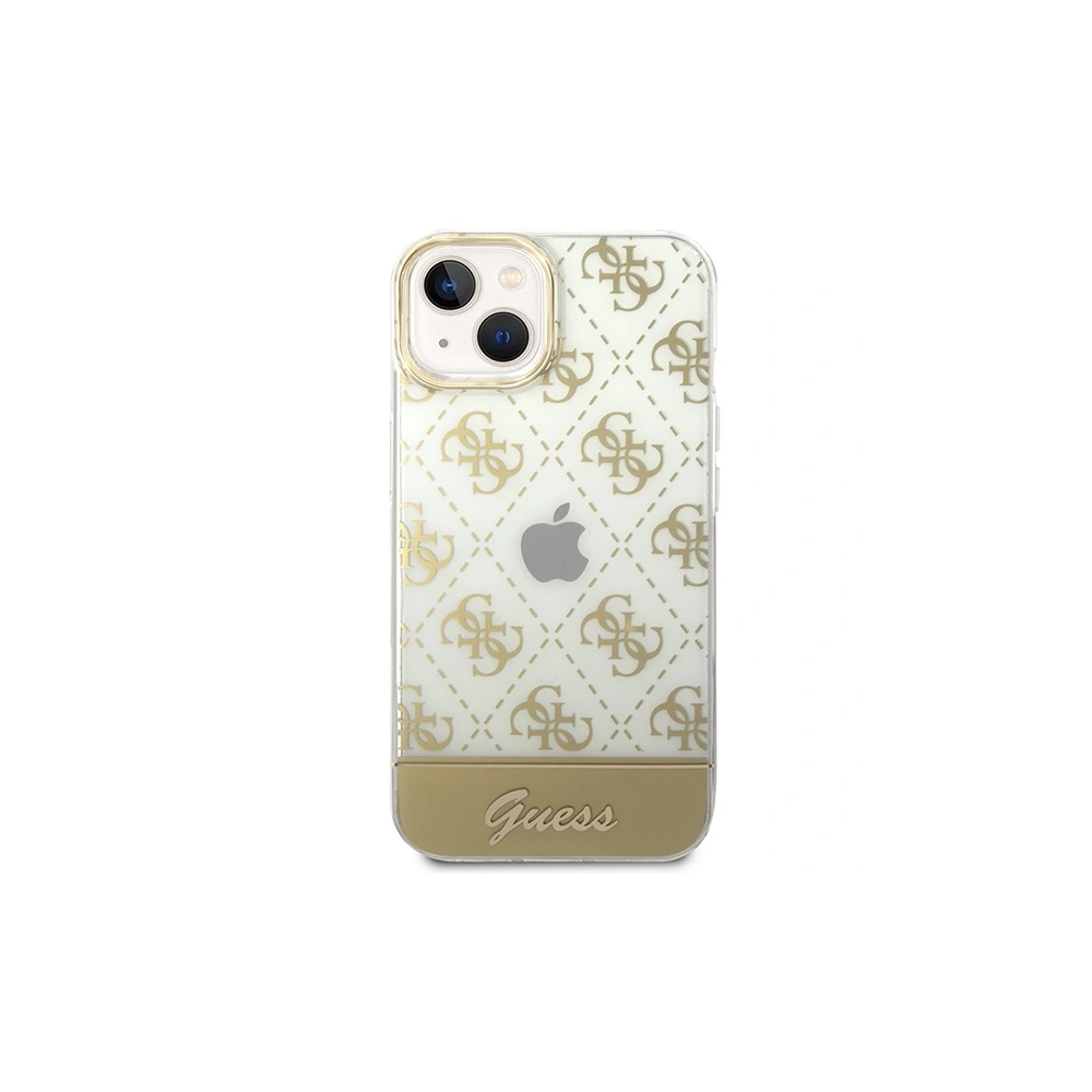 Etui Guess GUHCP14MHG4MHG Apple iPhone 14 Plus / 15 Plus złoty/gold hardcase 4G Pattern Script