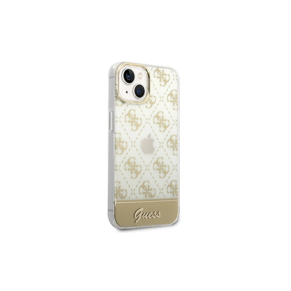 Etui Guess GUHCP14MHG4MHG Apple iPhone 14 Plus / 15 Plus złoty/gold hardcase 4G Pattern Script