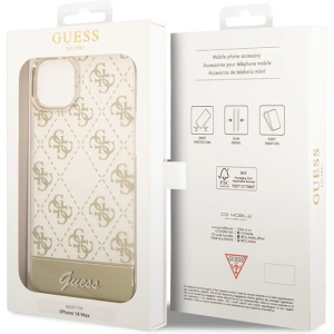 Etui Guess GUHCP14MHG4MHG Apple iPhone 14 Plus / 15 Plus złoty/gold hardcase 4G Pattern Script