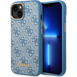 Etui Guess GUHCP14MHG4SHB Apple iPhone 14 Plus / 15 Plus niebieski/blue hard case 4G Vintage Gold Logo