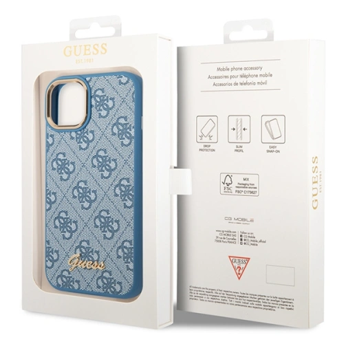 Kup Etui Guess GUHCP14MHG4SHB Apple iPhone 14 Plus / 15 Plus modrý/blue tvrdý kryt 4G Vintage Gold Logo - GUE1986 - {ean13} - Sklep Home Screen