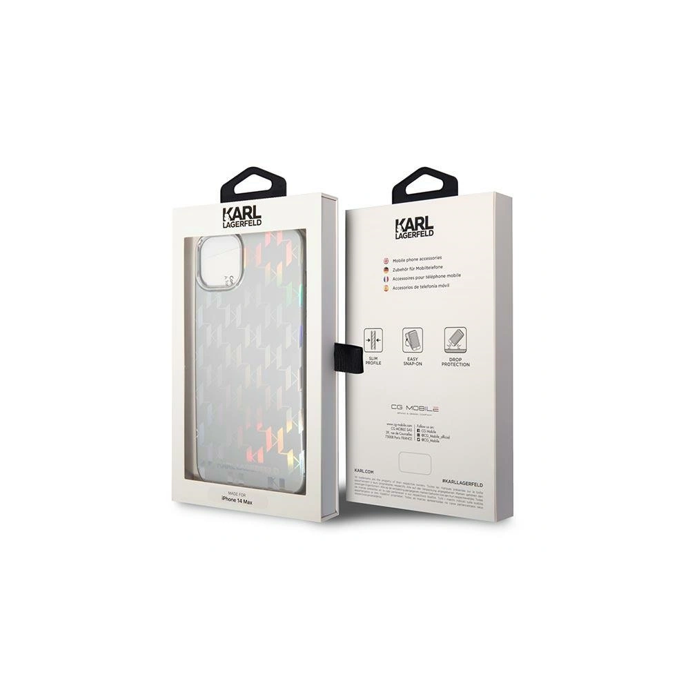 Etui Karl Lagerfeld KLHCP14SLGMMSV3 Apple iPhone 14 hardcase srebrny/silver Monogram Iridescent