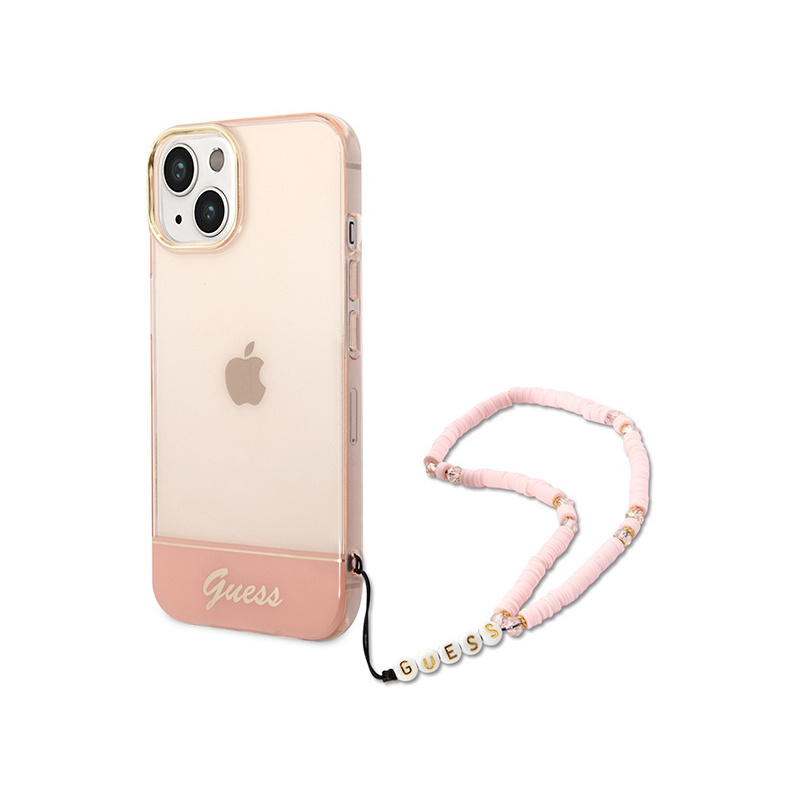 Kup Etui Guess GUHCP14MHGCOHP Apple iPhone 14 Plus różowy/pink hardcase Translucent Pearl Strap - 3666339064297 - GUE1989 - Homescreen.pl