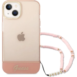 Etui Guess GUHCP14MHGCOHP Apple iPhone 14 Plus / 15 Plus różowy/pink hardcase Translucent Pearl Strap