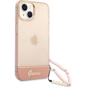 Etui Guess GUHCP14MHGCOHP Apple iPhone 14 Plus / 15 Plus różowy/pink hardcase Translucent Pearl Strap
