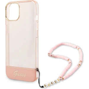 Etui Guess GUHCP14MHGCOHP Apple iPhone 14 Plus / 15 Plus różowy/pink hardcase Translucent Pearl Strap