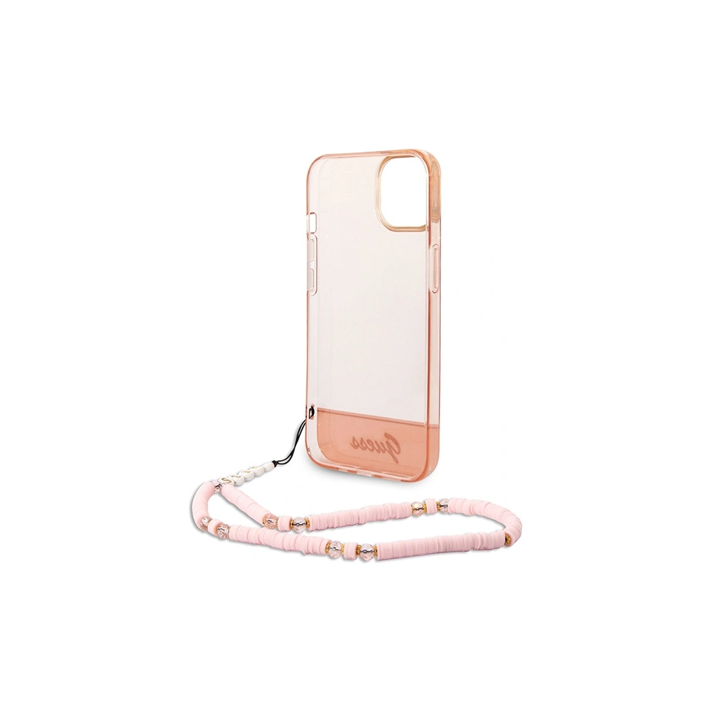 Etui Guess GUHCP14MHGCOHP Apple iPhone 14 Plus / 15 Plus różowy/pink hardcase Translucent Pearl Strap